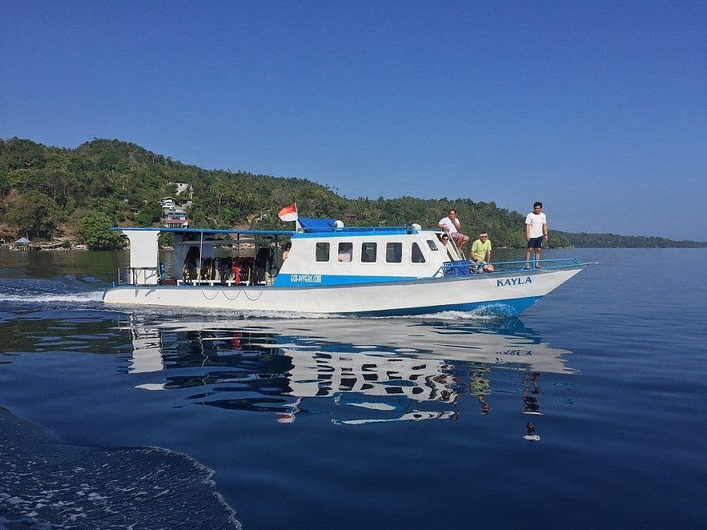 Dive boat in North Sulawesi, Indonesia