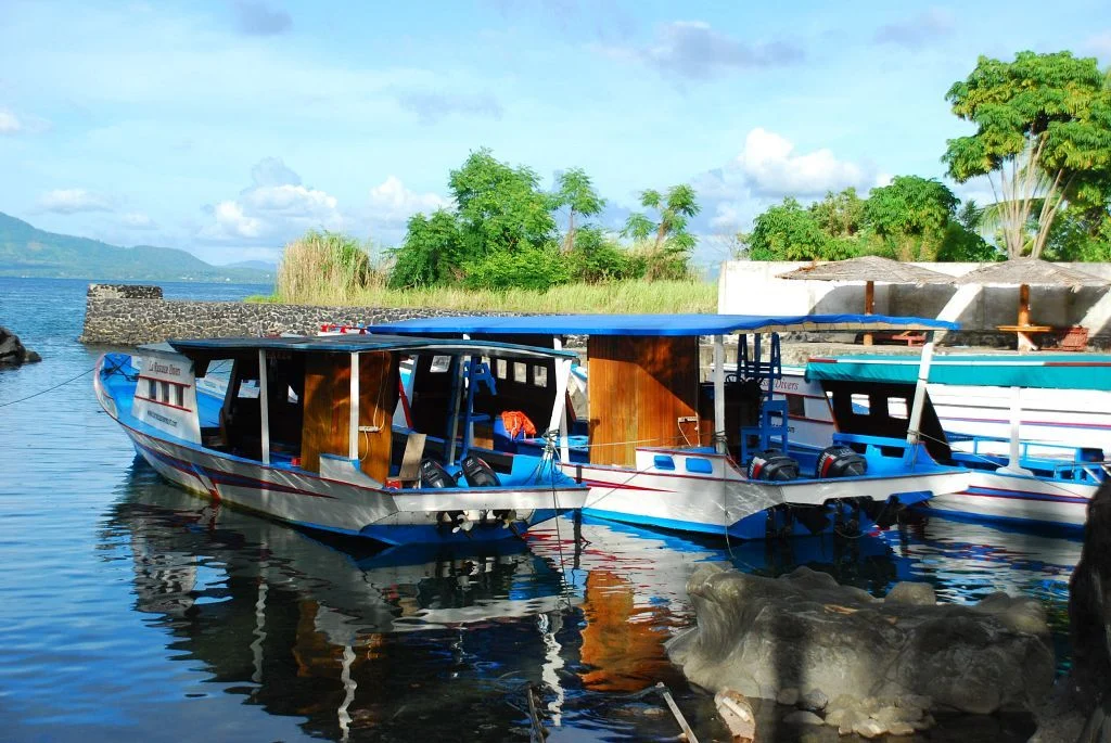 Dive boats at Bunaken, North Sulawesi, Indonesia