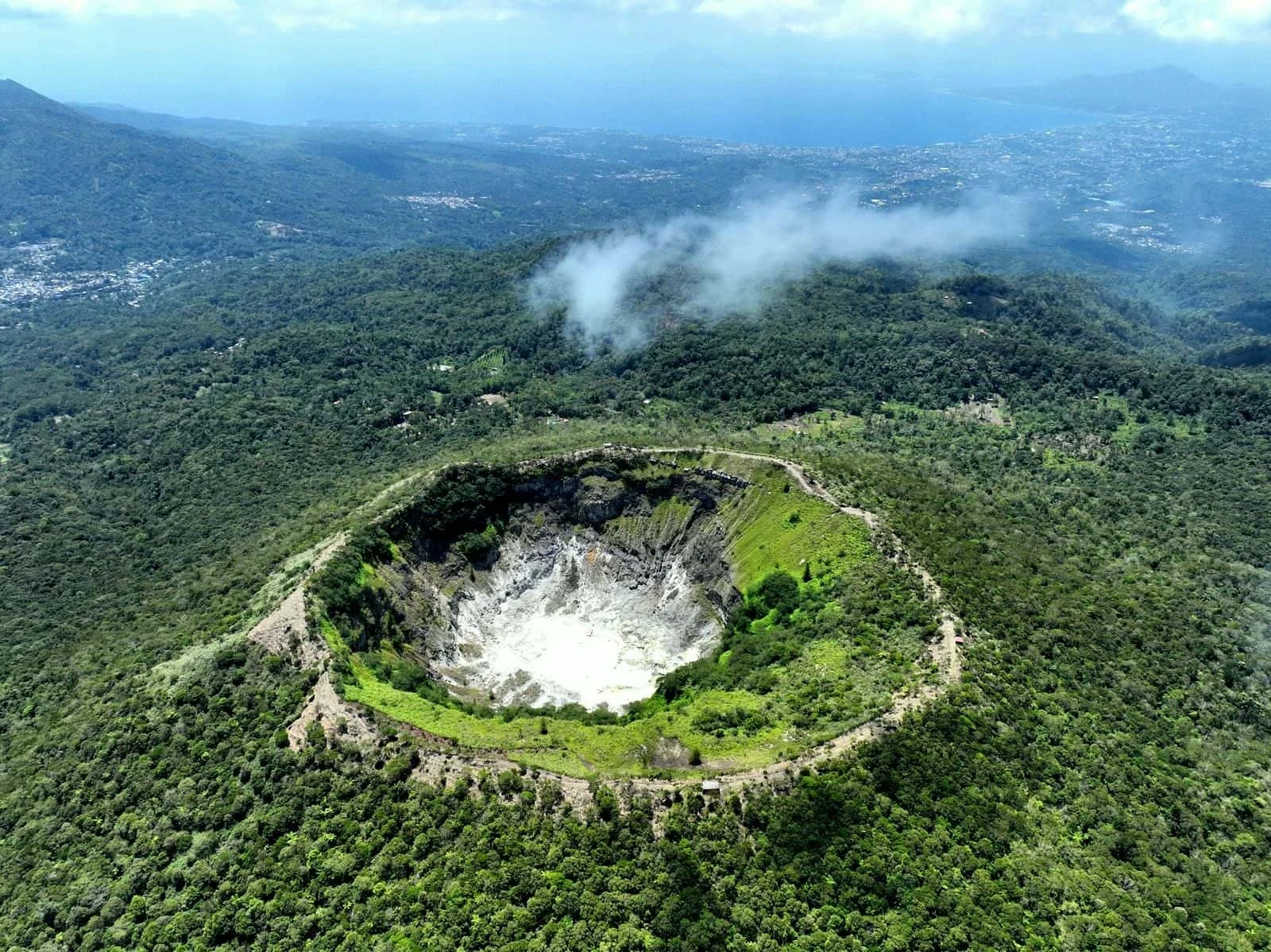 Mahawu Volcano as seen from above in North Sulawesi